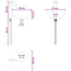 Lavabo de Lavado Montado en la Pared Blanco 40 x 35 x 39 cm