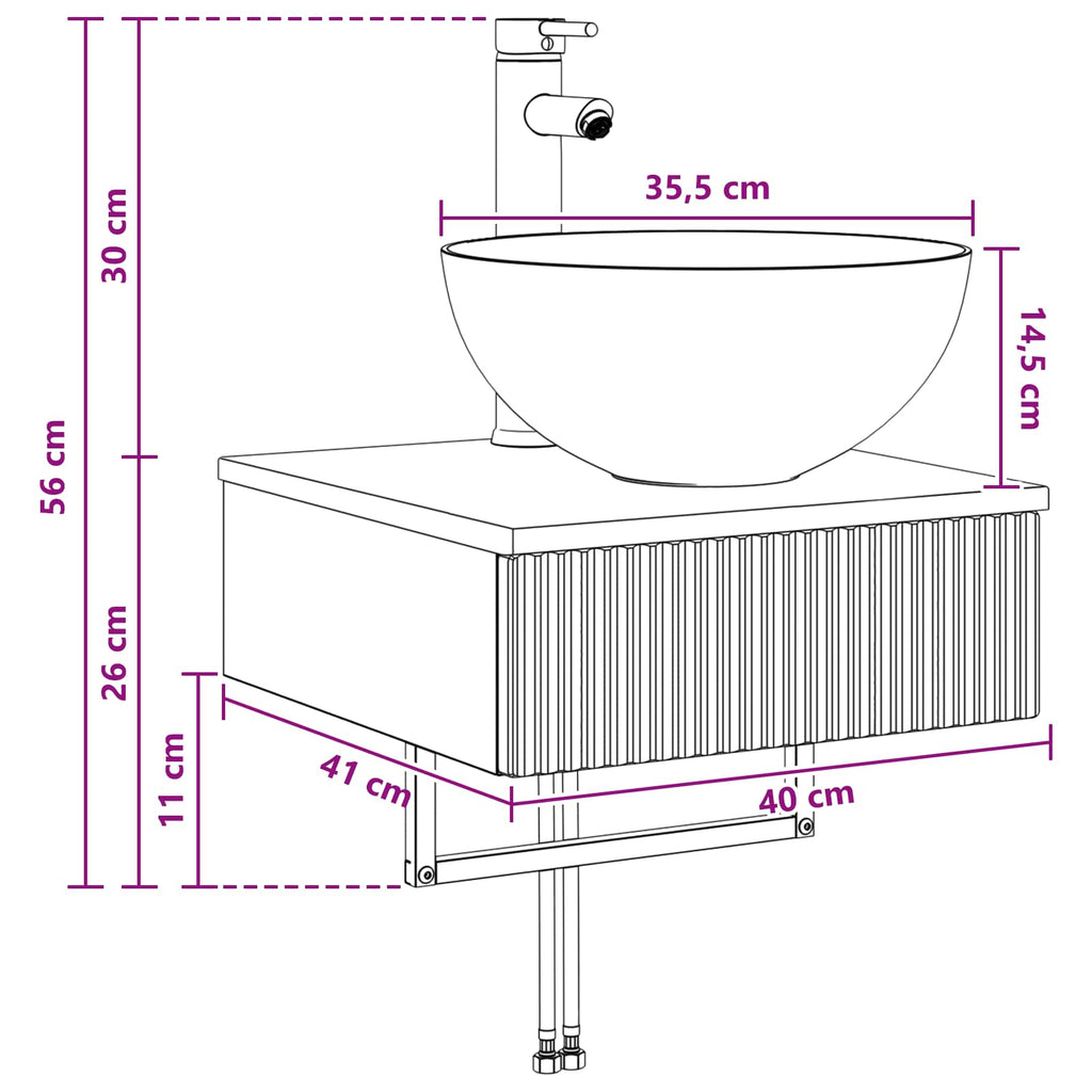 Lavabo de Lavado Montado en la Pared Blanco 40 x 41 x 40,5 cm