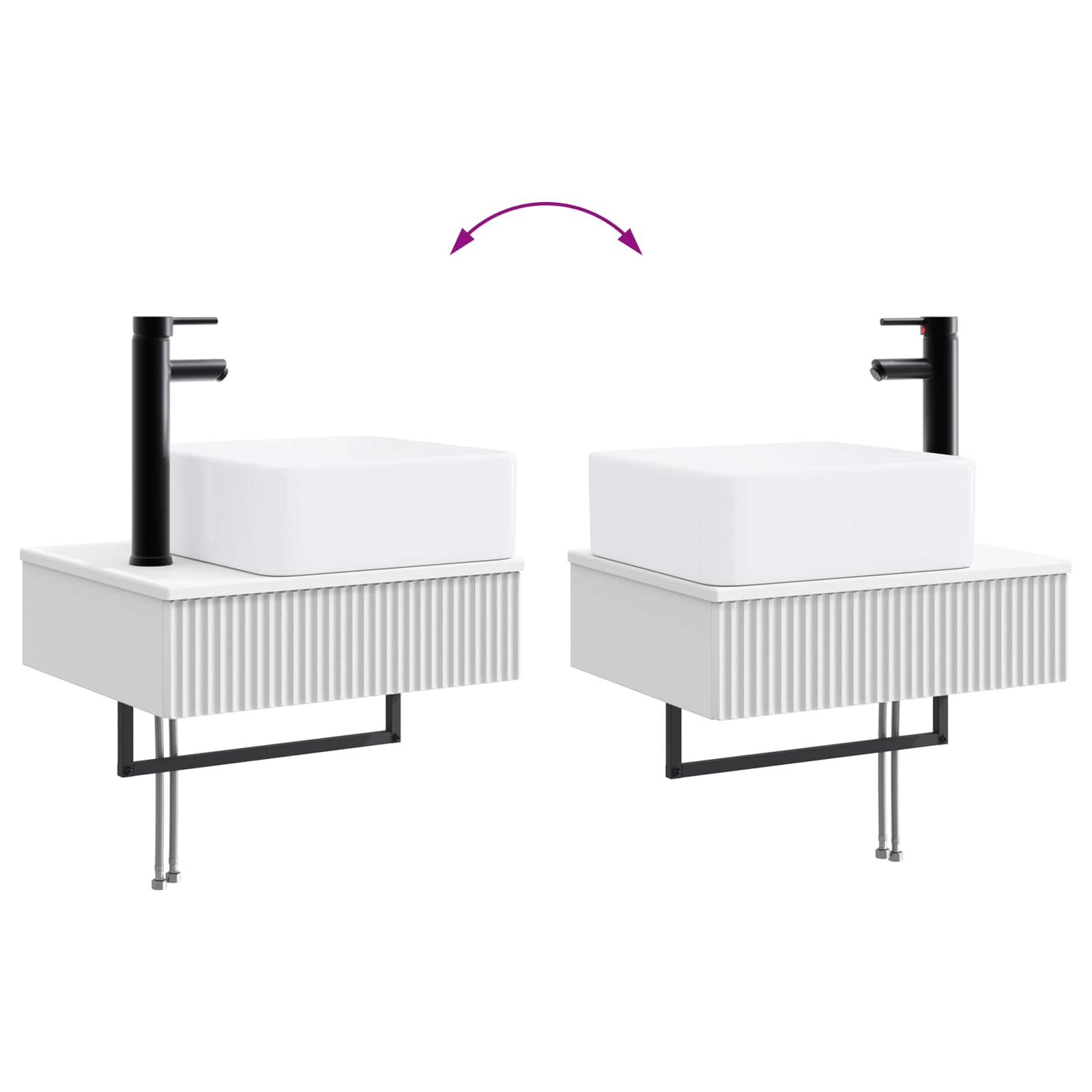 Lavabo de Lavado Montado en la Pared Blanco 50 x 41 x 39 cm