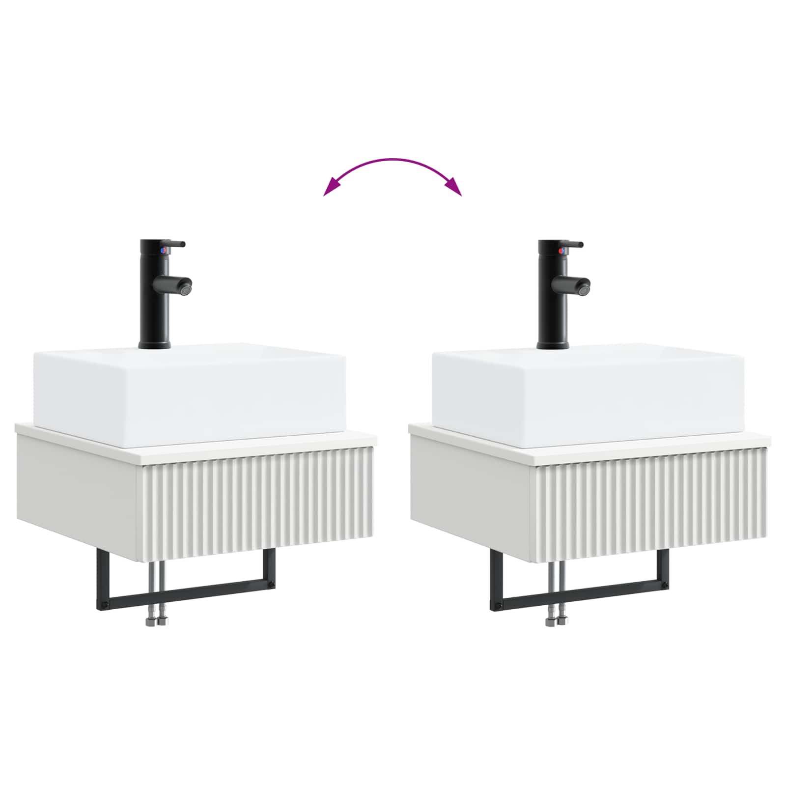 Lavabo de Lavado Montado en la Pared Blanco 40 x 41 x 39 cm
