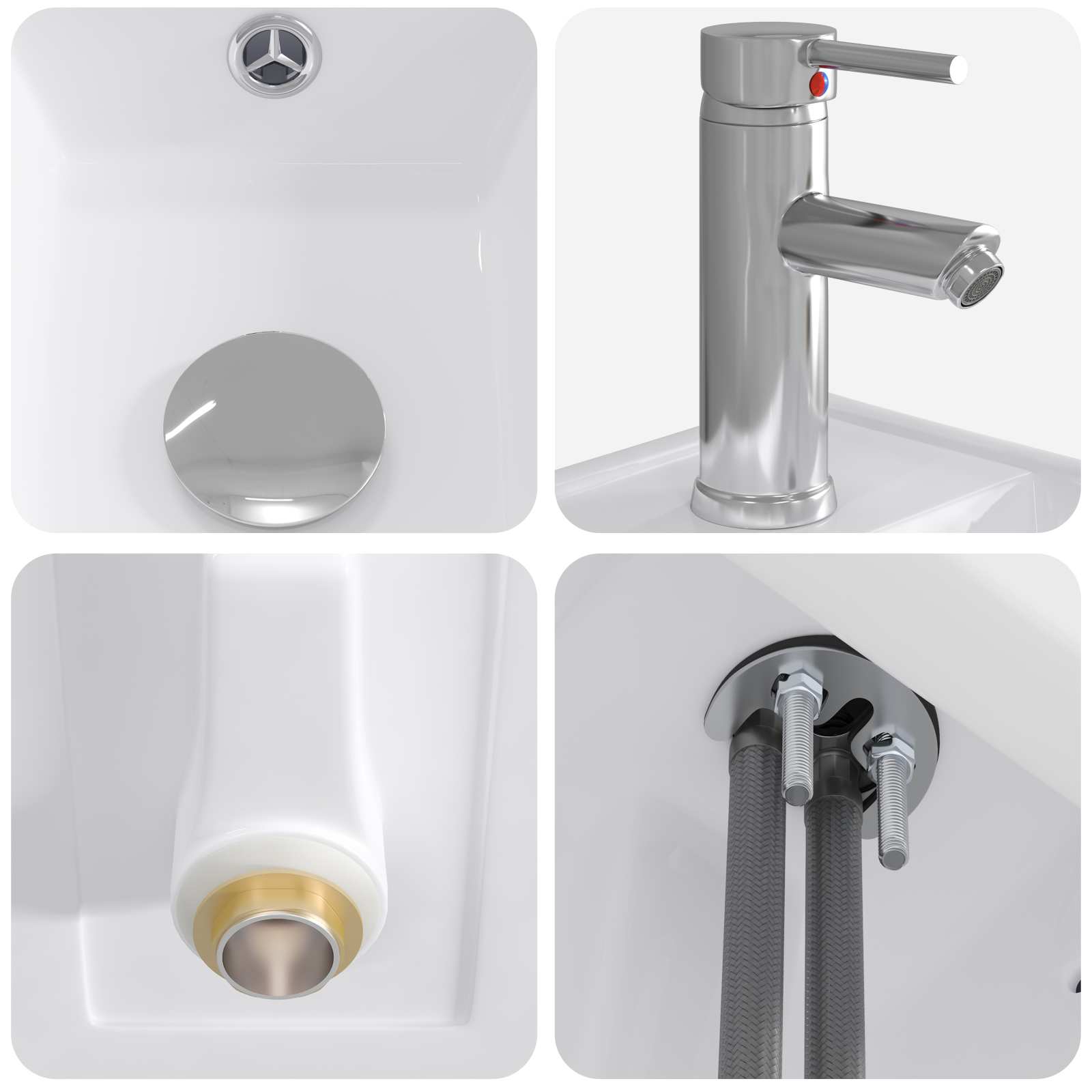 Lavabo de baño Cromado 40,5 x 22,5 x 11,5 cm Metal
