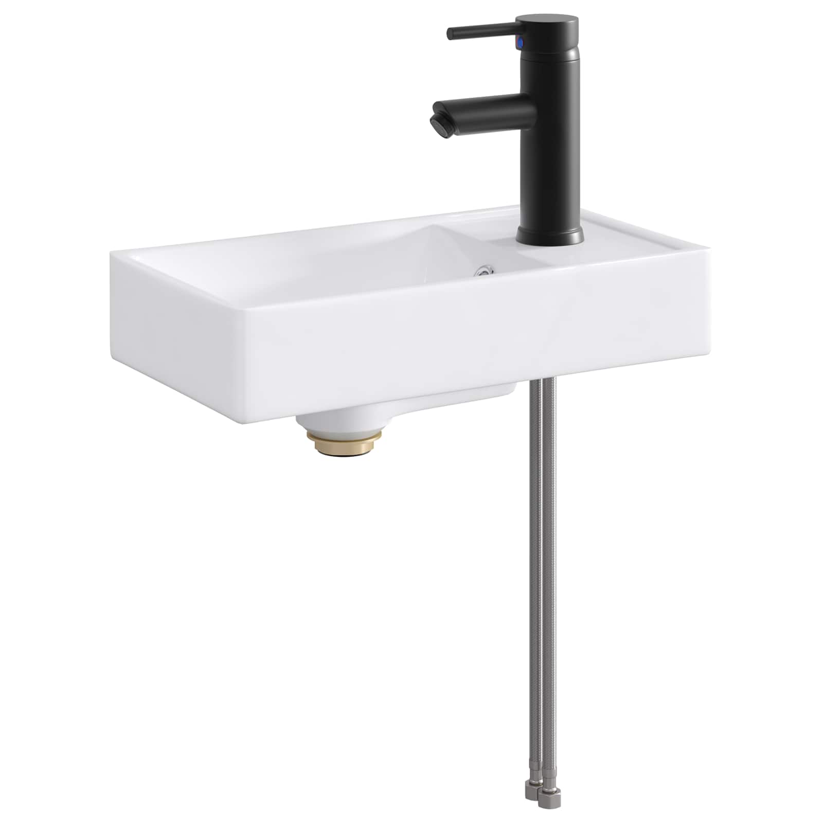 Chrome Bathroom Sink 40.5 x 22.5 x 11.5 cm Metal