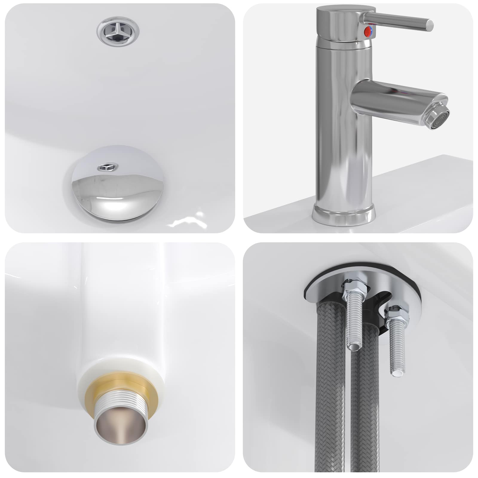 Lavabo de baño Cromado 42 x 40 x 16,5 cm Metal