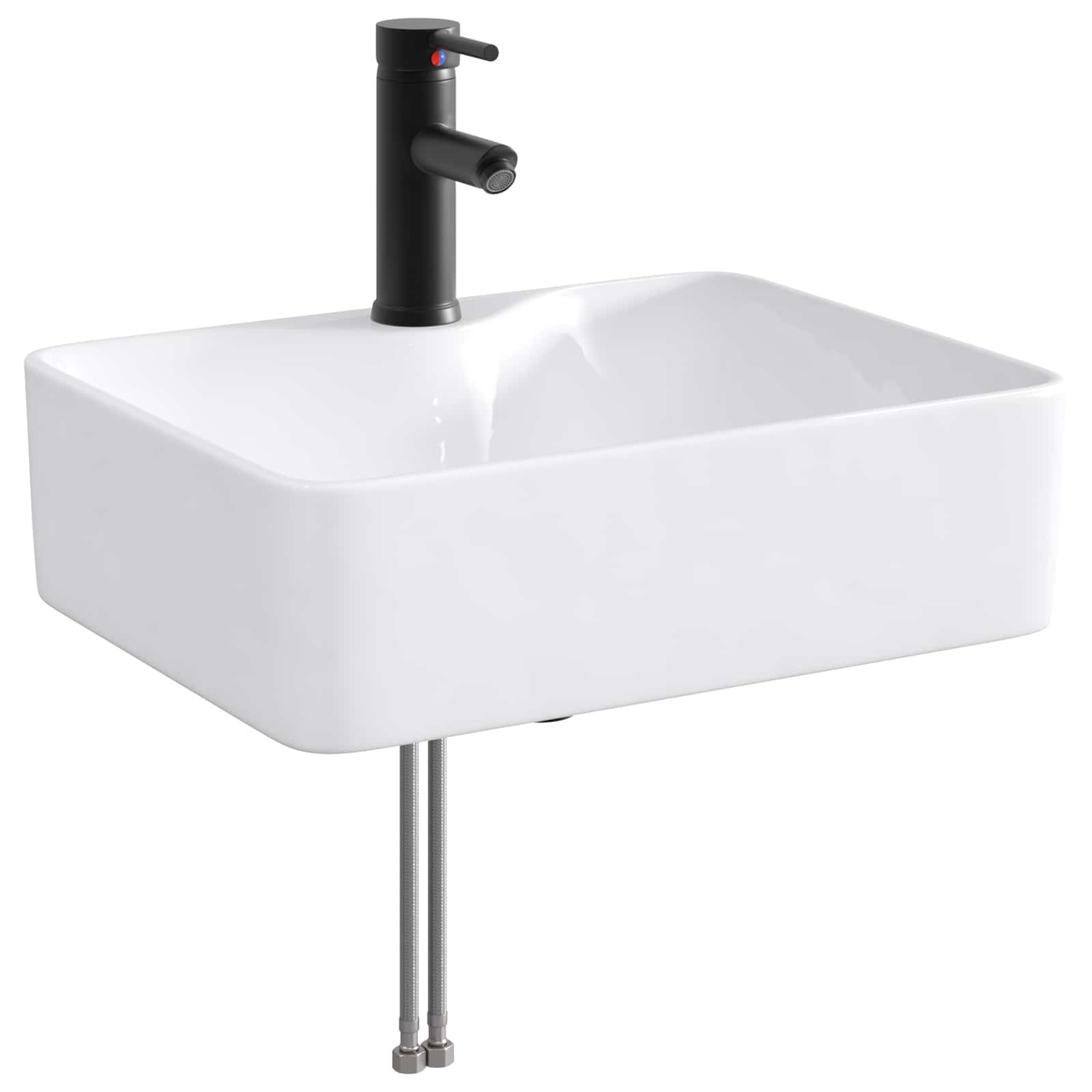 Chrome Bathroom Sink 48.5 x 37.5 x 13 cm Metal