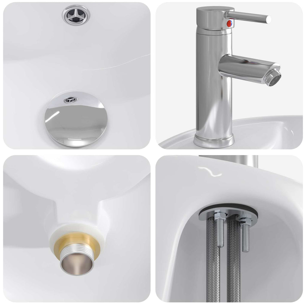 Lavabo de baño Cromado 40,5 x 40,5 x 15 cm Metal