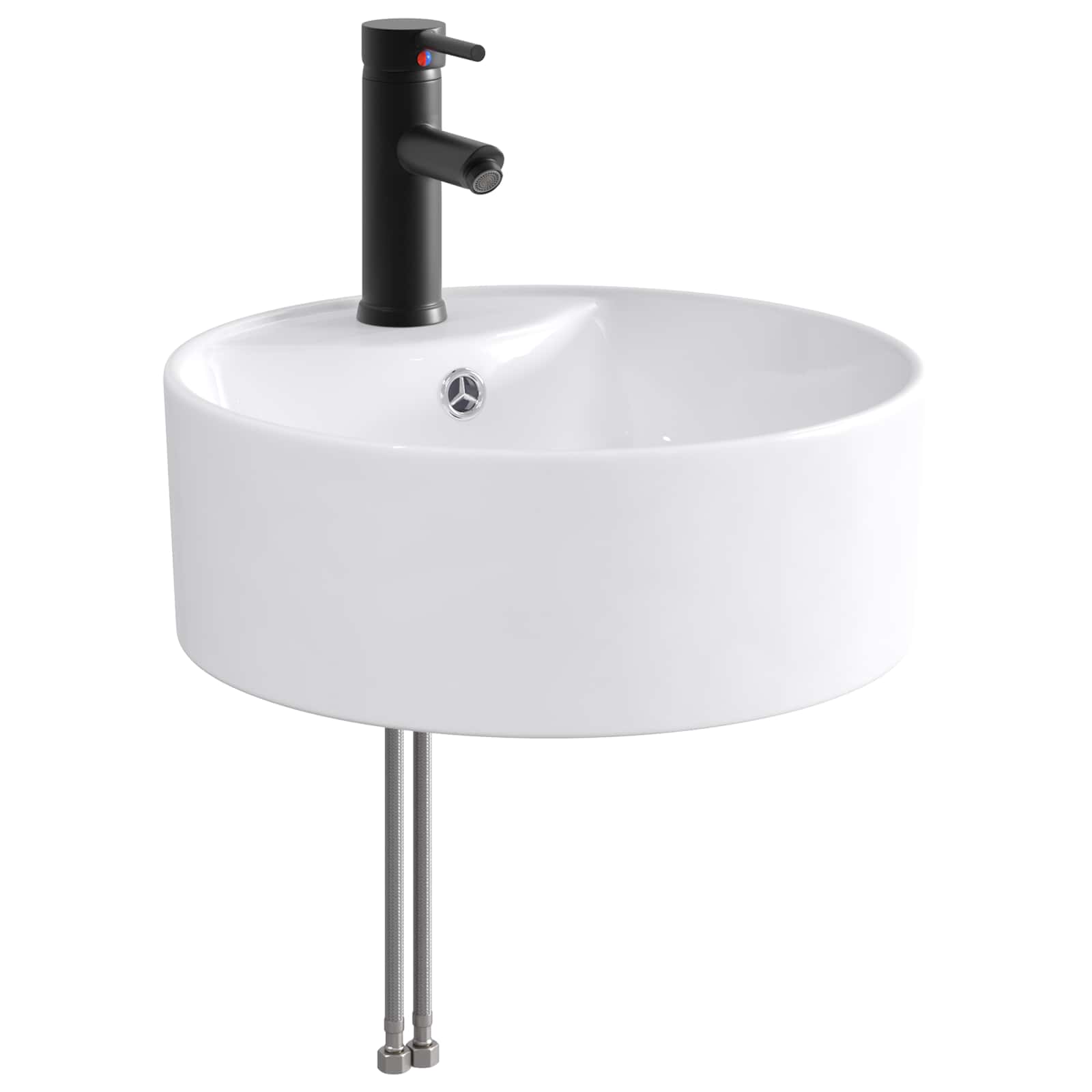 Chrome Bathroom Sink 40.5 x 40.5 x 15 cm Metal