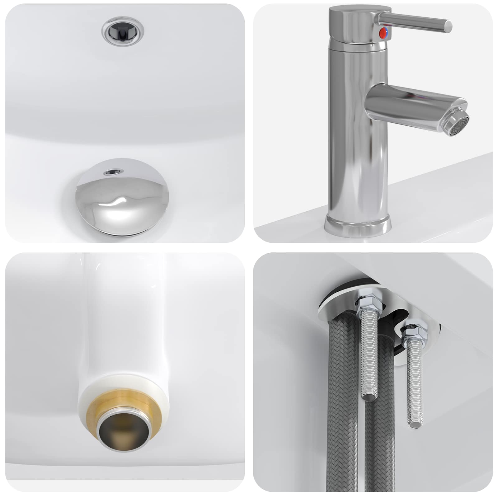 Lavabo de baño Cromado 61 x 40 x 16,5 cm Metal