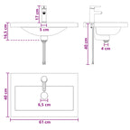 Lavabo de baño Cromado 61 x 40 x 16,5 cm Metal