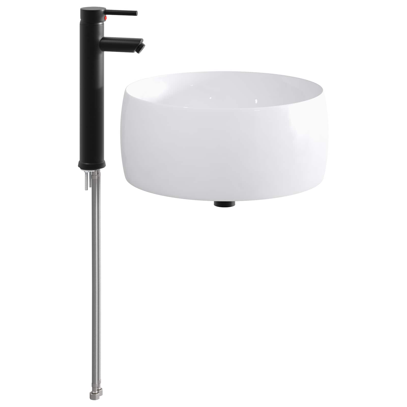 Chromed bathroom sink 38.5 x 38.5 x 16 cm Metal