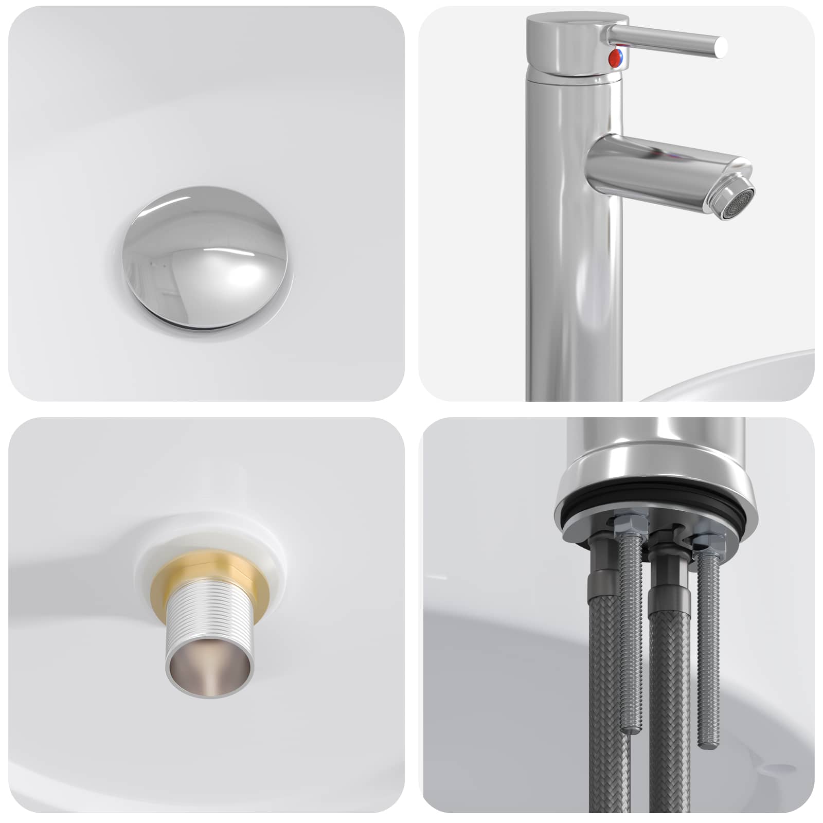 Lavabo de baño Cromado 40,5 x 40,5 x 15,5 cm Metal
