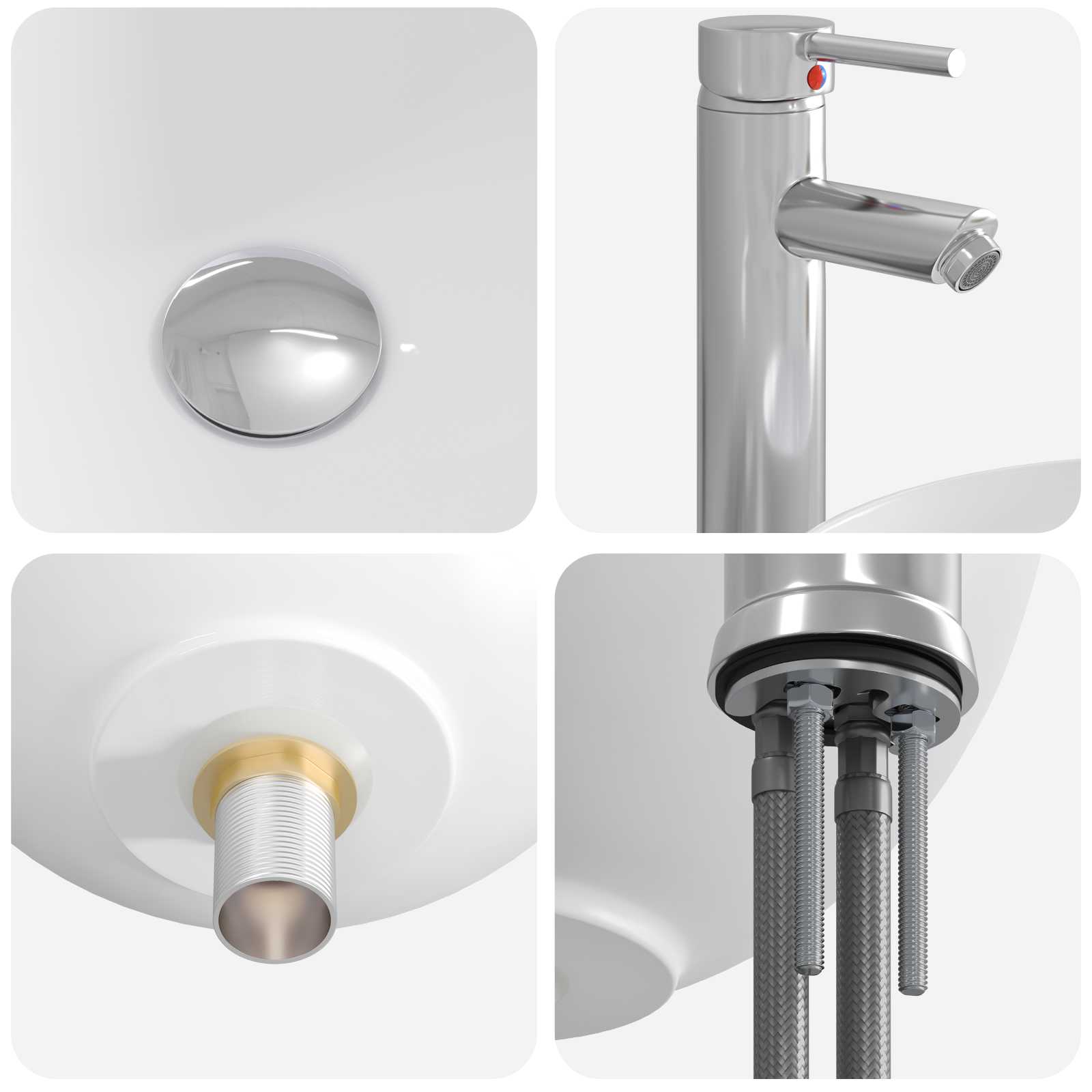 Lavabo de baño Cromado 32 x 32 x 13 cm Metal