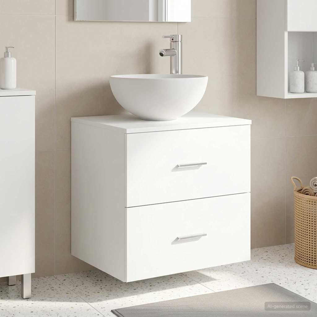 Vanidad con Lavabo de Pared Blanco 49,5 x 41 x 64,5 cm