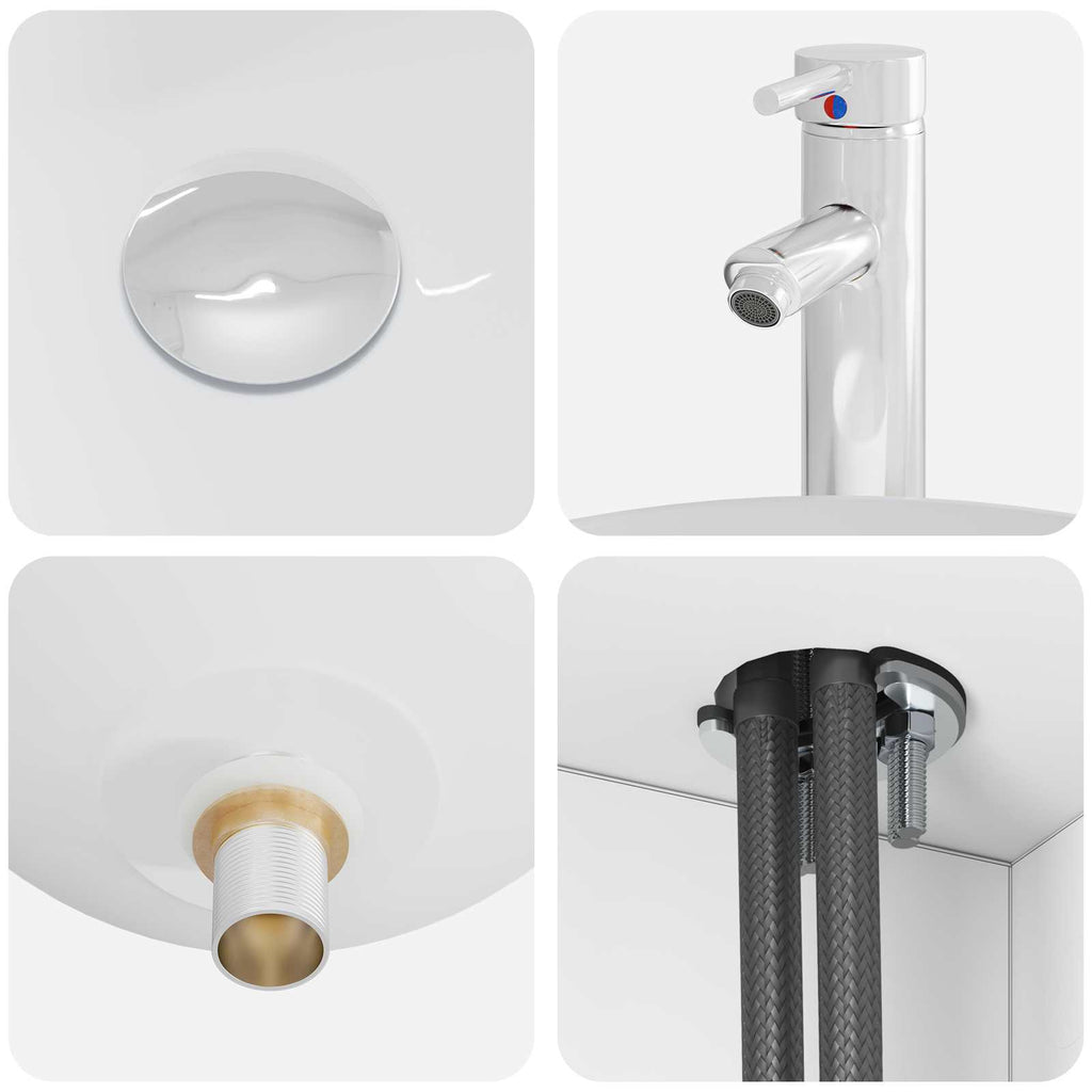 Vanidad con Lavabo de Pared Blanco 49,5 x 41 x 64,5 cm