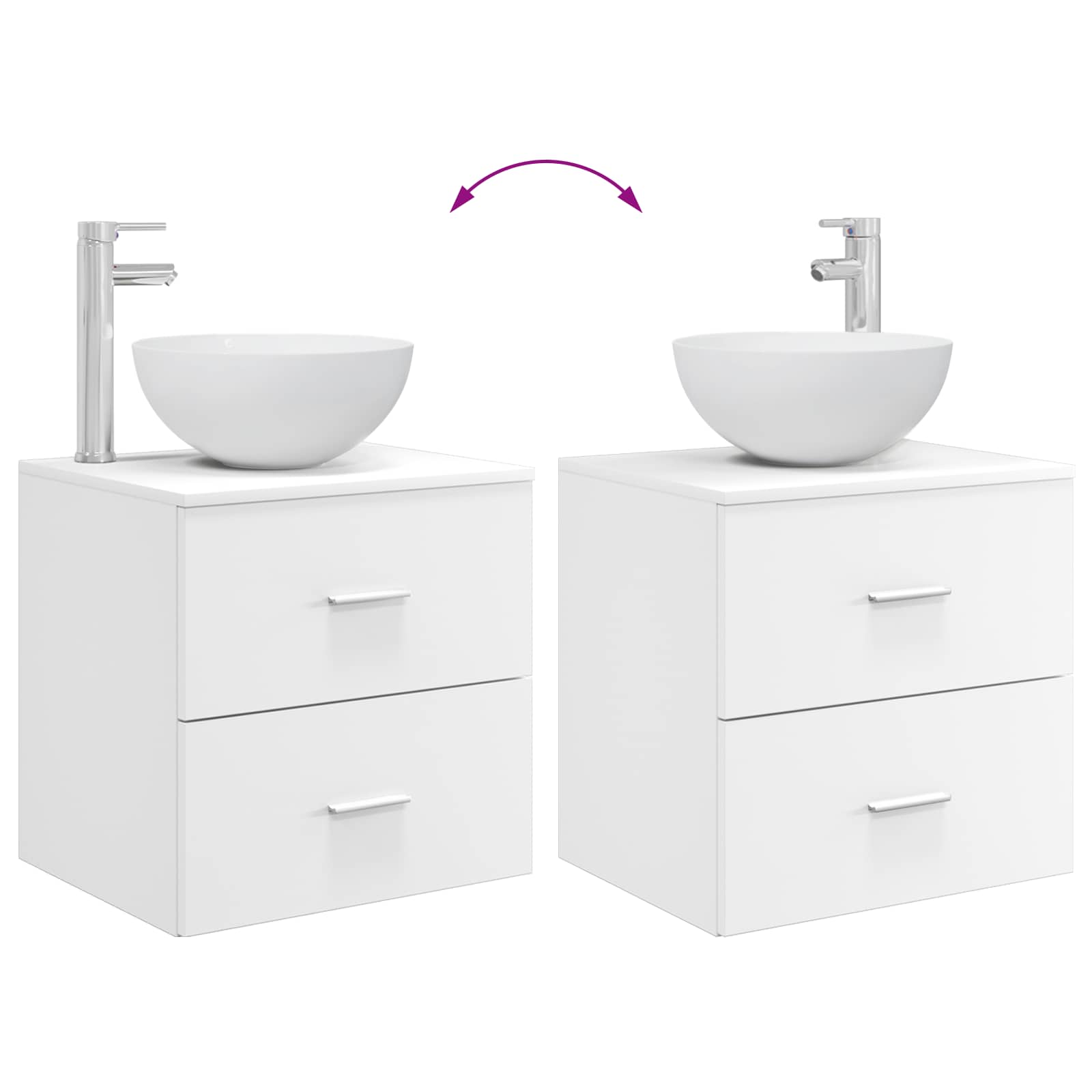 Vanidad con Lavabo de Pared Blanco 49,5 x 41 x 64,5 cm