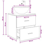 Vanidad con Lavabo de Pared Blanco 49,5 x 41 x 64,5 cm