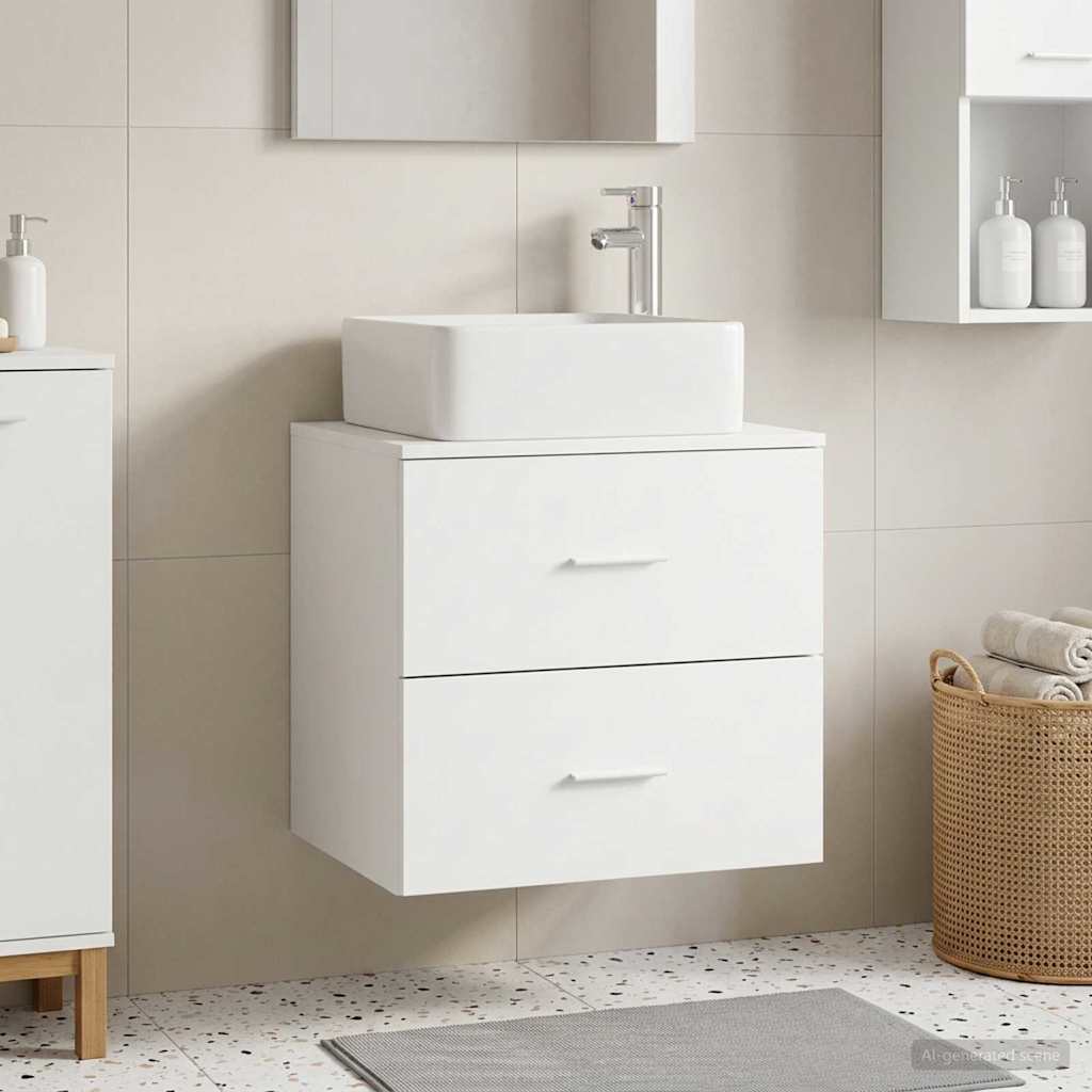 Vanidad con Lavabo de Pared Blanco 49,5 x 41 x 63 cm