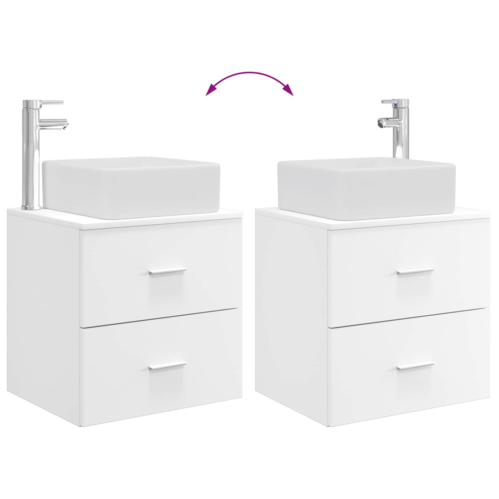 Vanidad con Lavabo de Pared Blanco 49,5 x 41 x 63 cm