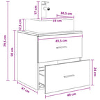 Vanidad con Lavabo de Pared Blanco 49,5 x 41 x 62,5 cm