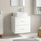 White Wall-Mounted Vanity with Sink 53 x 34.5 x 63 cm