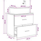 Vanidad con Lavabo de Pared Blanco 53 x 34,5 x 63 cm