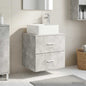White Wall-Mounted Vanity with Sink 53 x 34.5 x 63 cm