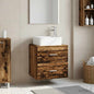 White Wall-Mounted Vanity with Sink 53 x 34.5 x 63 cm