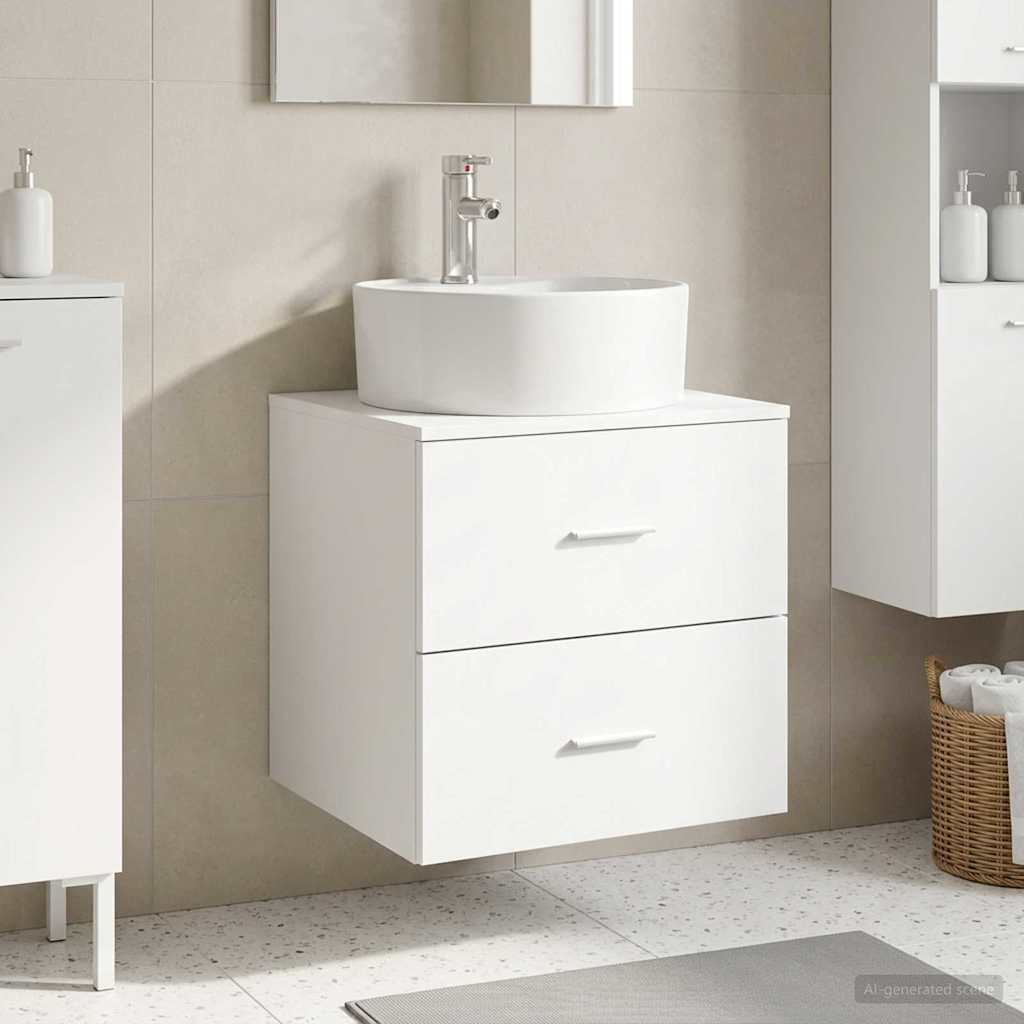 Vanidad con Lavabo de Pared Blanco 49,5 x 41 x 62,5 cm