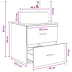 Vanidad con Lavabo de Pared Blanco 49,5 x 44,5 x 65,5 cm