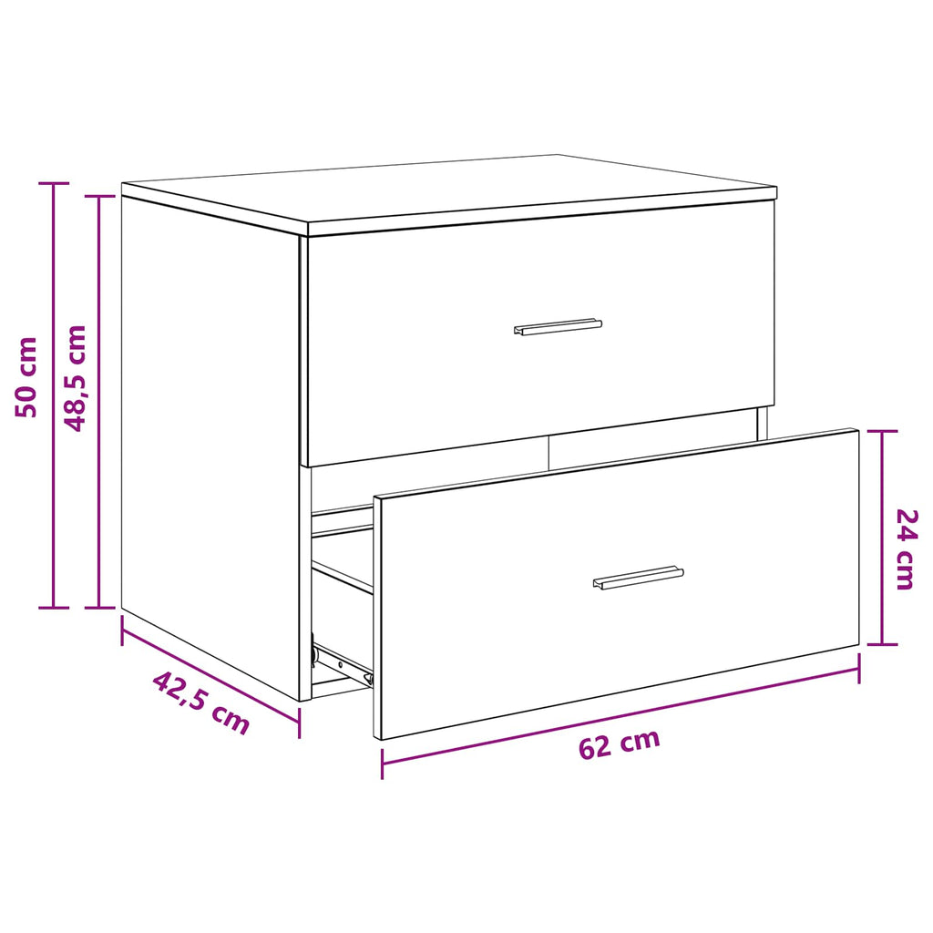 Mueble de Baño Montado en la Pared Blanco 62,5 x 44,5 x 50 cm