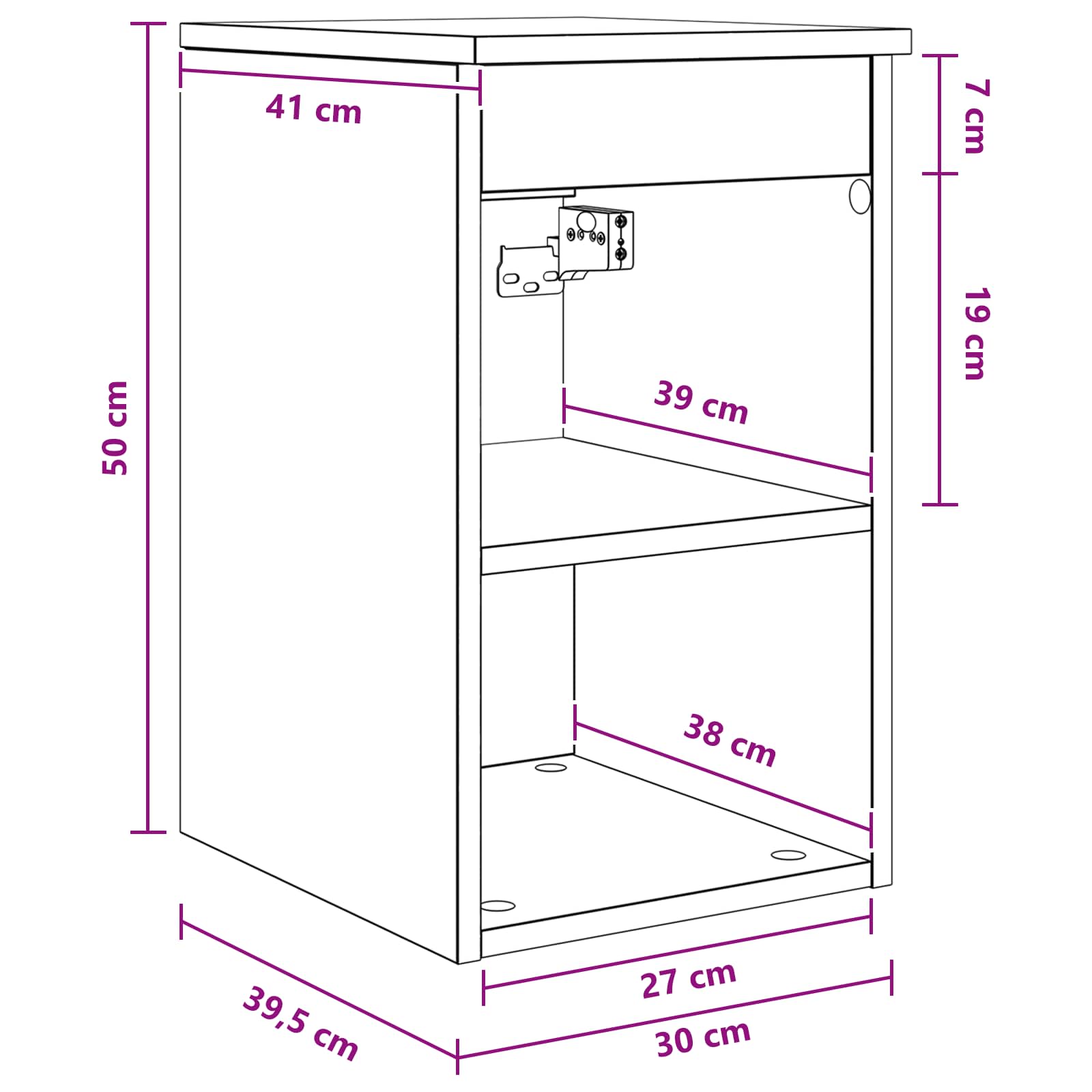 Gabinete de baño intermedio Blanco 30 x 35 x 50 cm