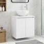 White Wall-Mounted Vanity with Sink 49.5 x 35 x 63 cm