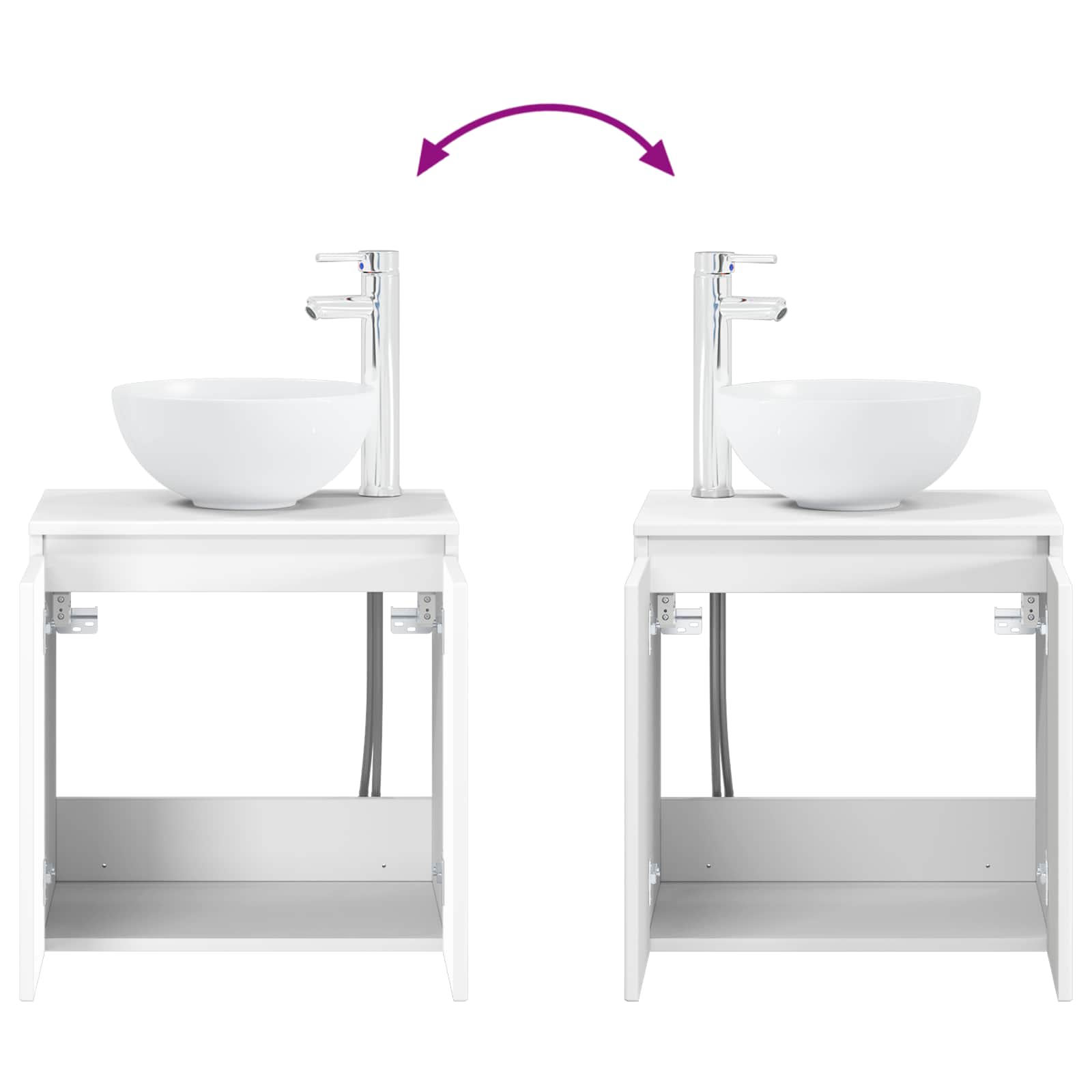 Vanidad con Lavabo de Pared Blanco 49,5 x 35 x 63 cm