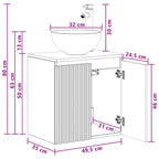 Vanidad con Lavabo de Pared Blanco 49,5 x 35 x 63 cm
