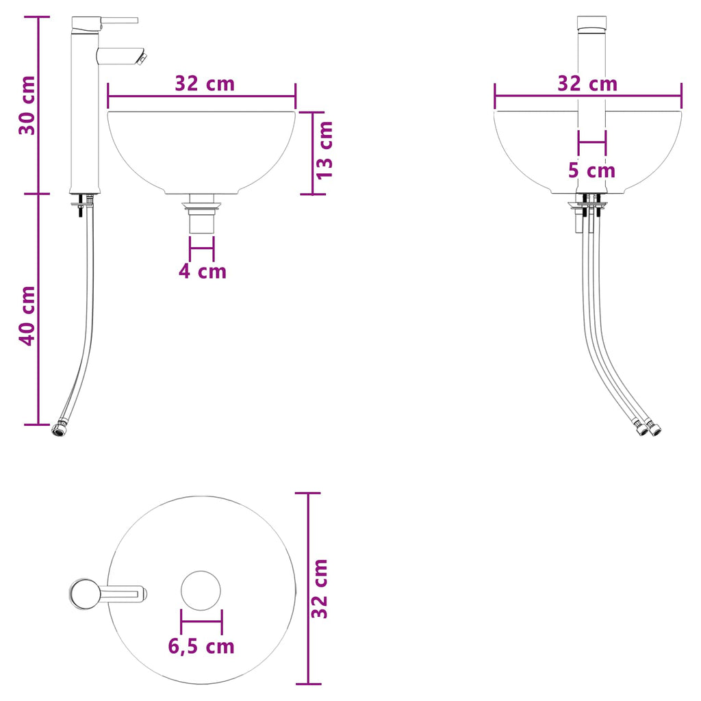Vanidad con Lavabo de Pared Blanco 49,5 x 35 x 63 cm