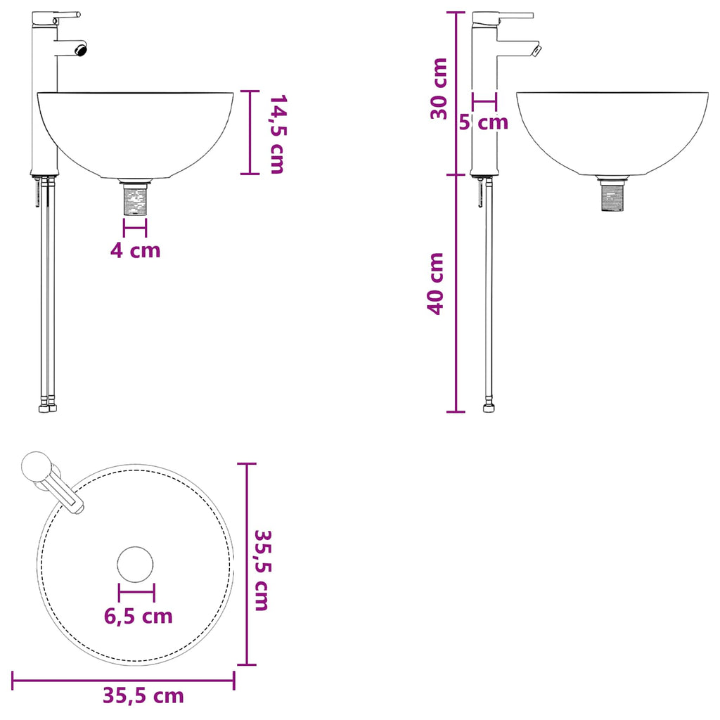 Vanidad con Lavabo de Pared Blanco 49,5 x 41 x 64,5 cm