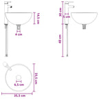 Vanidad con Lavabo de Pared Blanco 49,5 x 41 x 64,5 cm