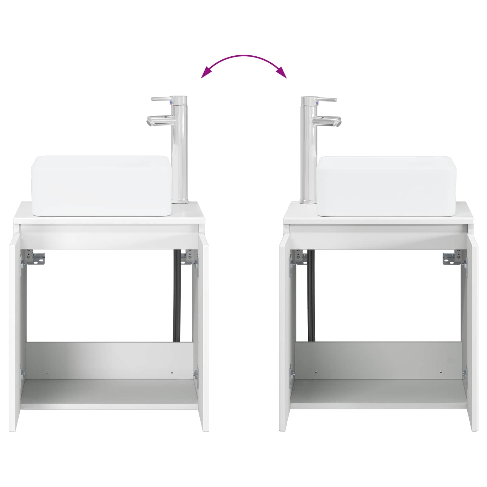 Vanidad con Lavabo de Pared Blanco 49,5 x 41 x 63 cm