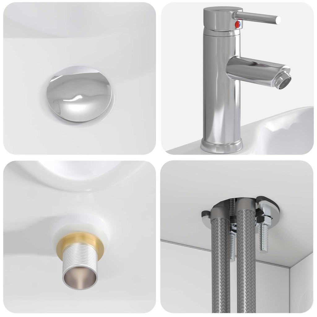 Vanidad con Lavabo de Pared Blanco 49,5 x 41 x 62,5 cm