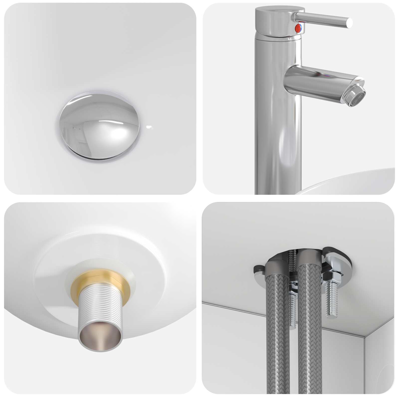 Vanidad con Lavabo de Pared Blanco 49,5 x 44,5 x 65 cm