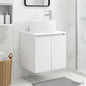 White Wall-Mounted Vanity with Sink 49.5 x 44.5 x 66 cm
