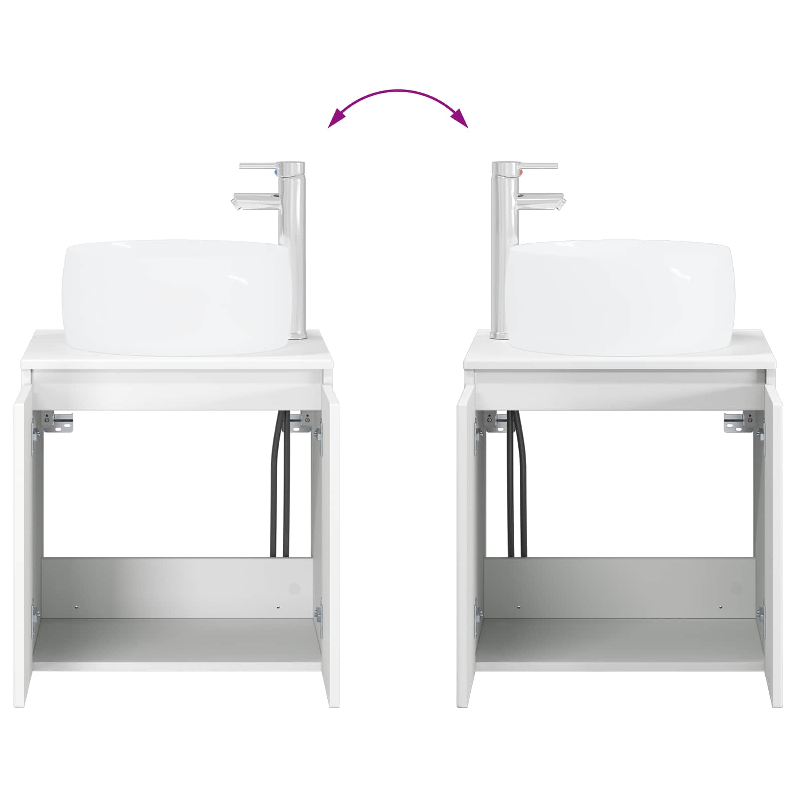 Vanidad con Lavabo de Pared Blanco 49,5 x 44,5 x 66 cm