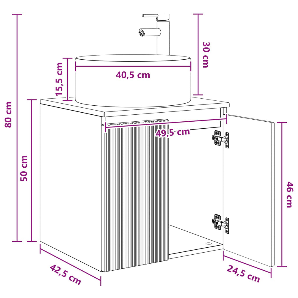 Vanidad de lavabo montada en la pared Blanco