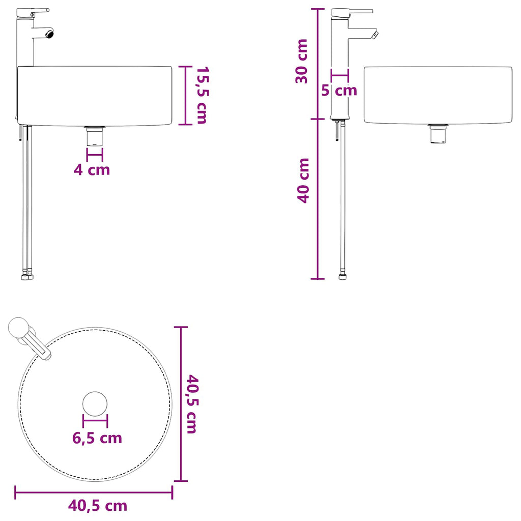 Vanidad de lavabo montada en la pared Blanco