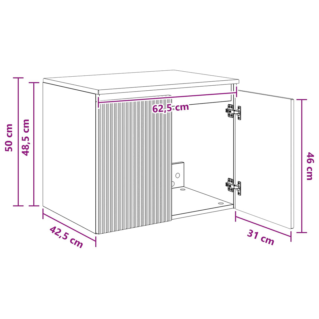 Mueble de baño montado en la pared Blanco 62,5 x 44,5 x 50 cm