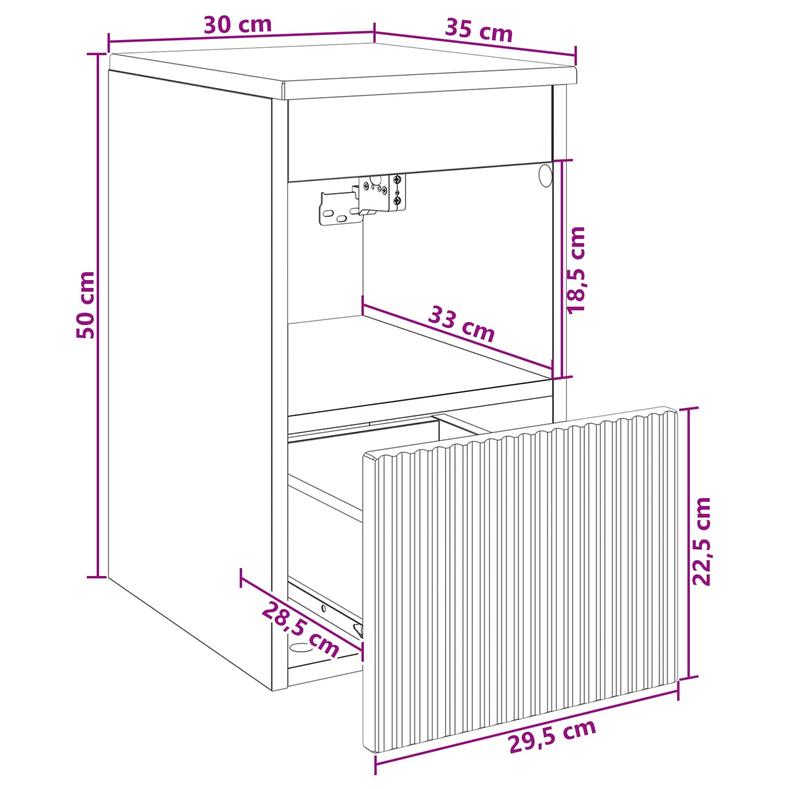 Mueble de Cuarto de Baño Blanco 30 x 35 x 50 cm