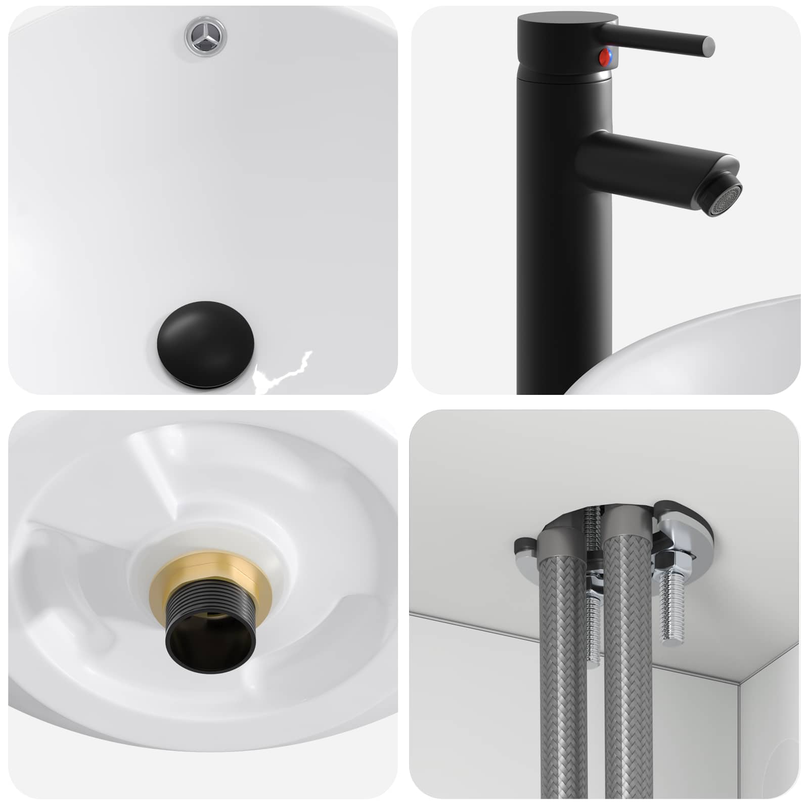 Vanidad de lavabo montada en la pared Blanco 39 x 35 x 63 cm
