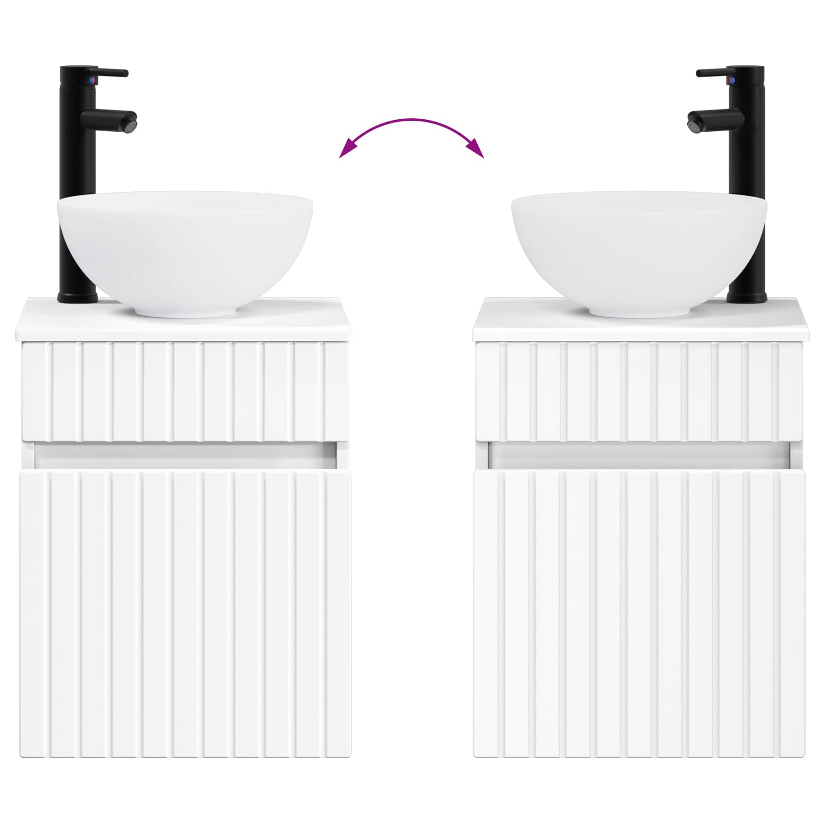 Vanidad de lavabo montada en la pared Blanco 39 x 35 x 63 cm