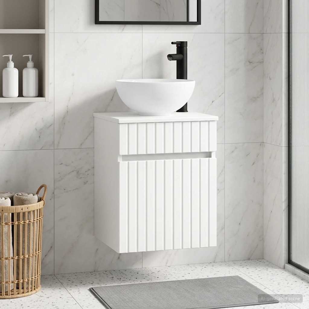 Vanidad con Lavabo de Pared Blanco 49,5 x 44,5 x 65 cm
