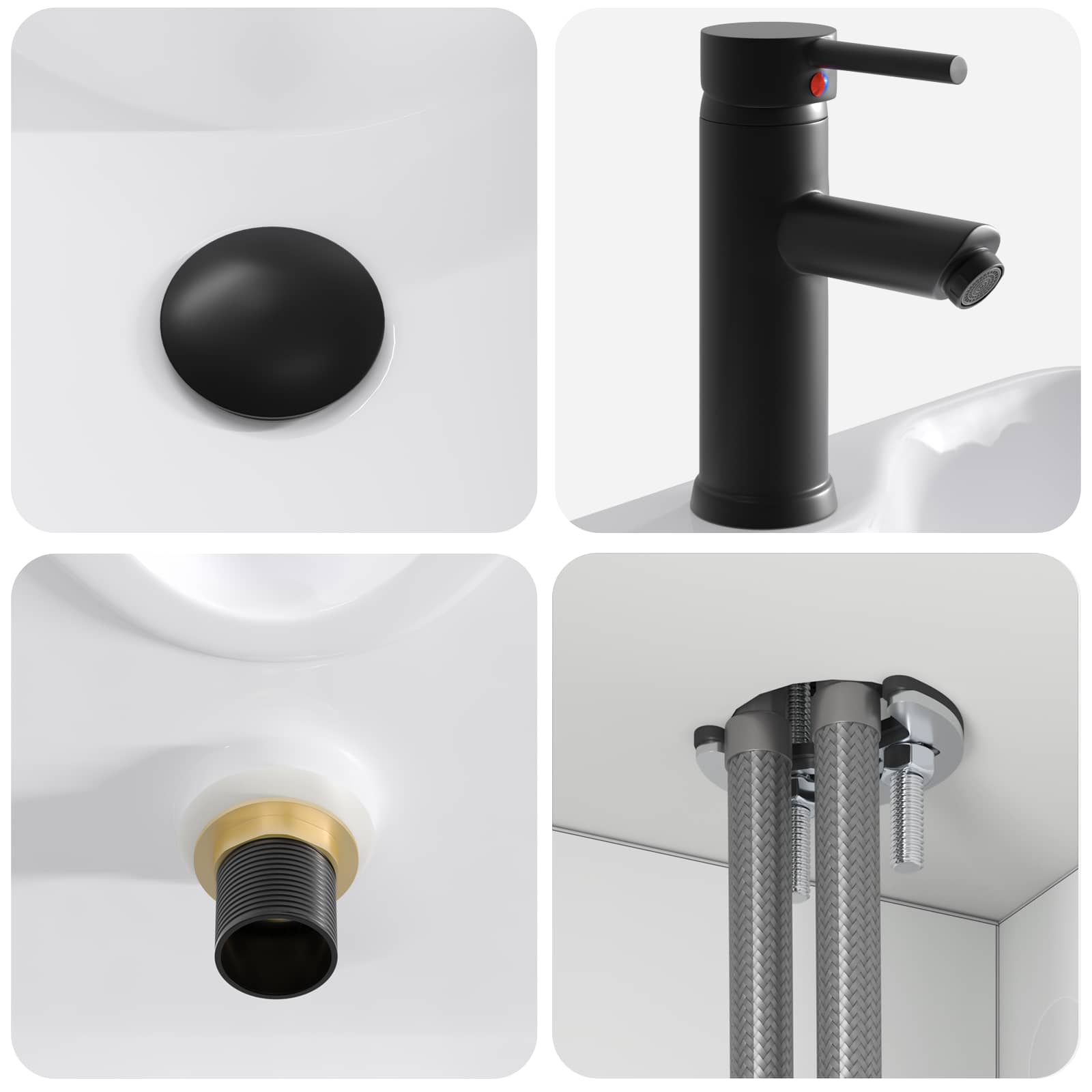 Vanidad con lavabo de pared Blanco 39 x 41 x 62,5 cm