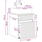 Vanidad con lavabo de pared Blanco 39 x 41 x 62,5 cm